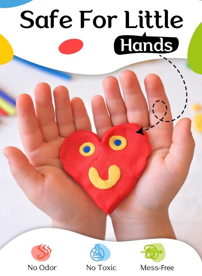 ABJ Clay 48 Colors, Modeling Clay for Kids DIY Starter Kits, Oven Baked Model Clay, Non-Sticky Molding Clay with Sculpting Tools, Gift for Children and Artists (48 Colors) - Image 4